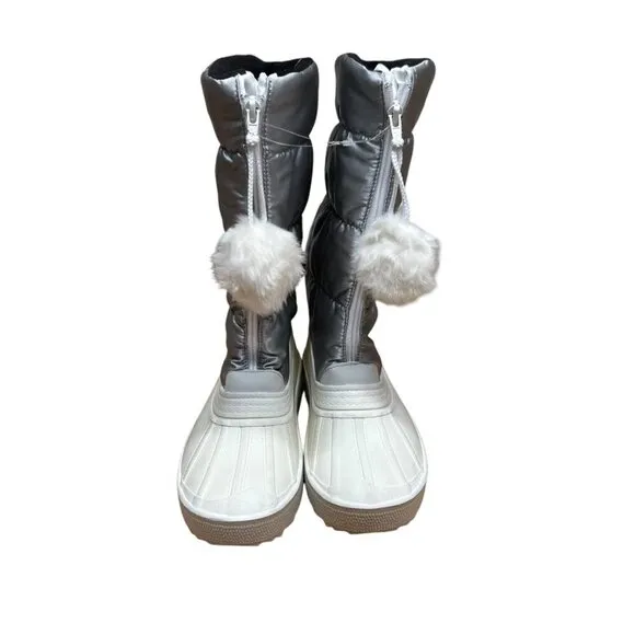 Pajar  Fay Tall Quilted Waterproof Silver Winter Boots US 7 NWOT