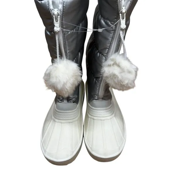 Pajar  Fay Tall Quilted Waterproof Silver Winter Boots US 7 NWOT