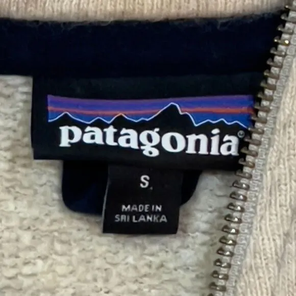 Patagonia Worn Wear M's Woolie Fleece Pullover Heather Oatmeal Tan - Men's Small
