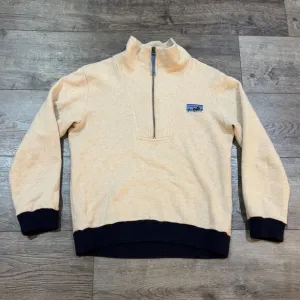 Patagonia Worn Wear M's Woolie Fleece Pullover Heather Oatmeal Tan - Men's Small