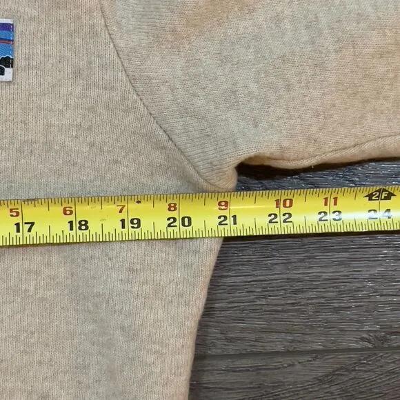 Patagonia Worn Wear M's Woolie Fleece Pullover Heather Oatmeal Tan - Men's Small