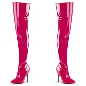 Patent High Heel Pointed Toe Thigh High Boots