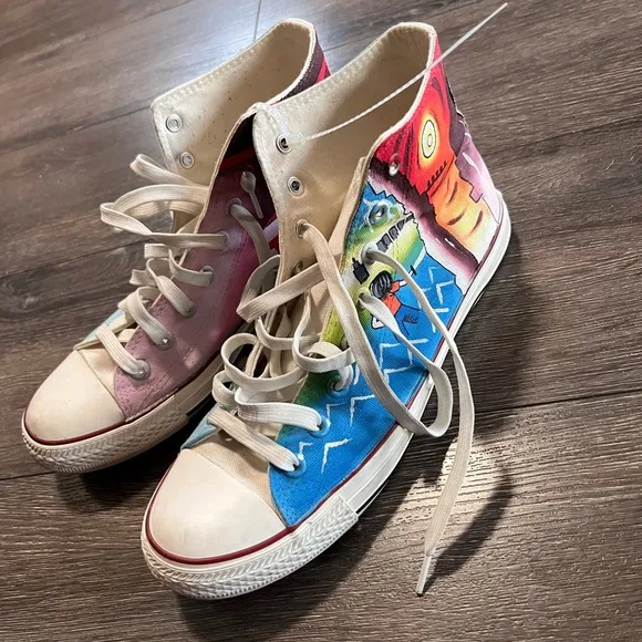 Percy Jackson Custom High-Top Sneakers with Colorful Art work size 9