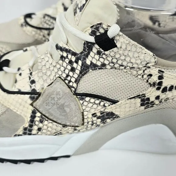 Philippe Model Python Eze Sneakers Women's 39 US 8.5 Beige Gray Leather Chunky