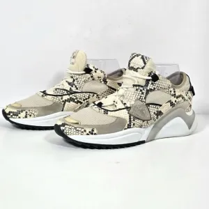 Philippe Model Python Eze Sneakers Women's 39 US 8.5 Beige Gray Leather Chunky