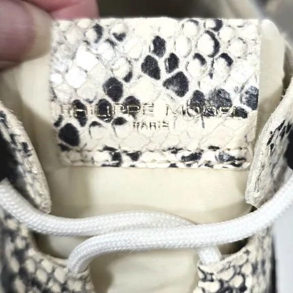 Philippe Model Python Eze Sneakers Women's 39 US 8.5 Beige Gray Leather Chunky