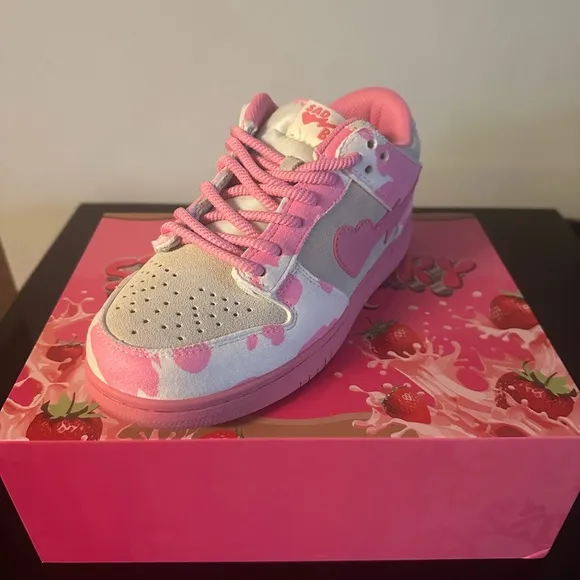 Pink and White Chunky Sole Sneakers