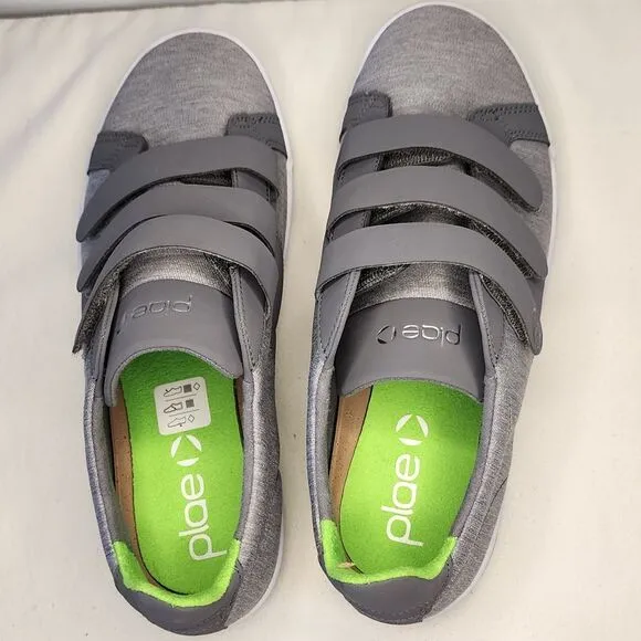 Plae Larkin Gray Velcro Sneakers Athletic Comfort Walking Shoes Size 39 EU