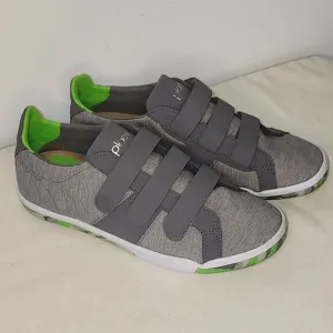 Plae Larkin Gray Velcro Sneakers Athletic Comfort Walking Shoes Size 39 EU