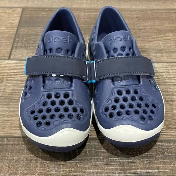 Plae Mimo Shoes Toddler Water Slip On Sneakers Navy Blue Comfort Straps Size 10