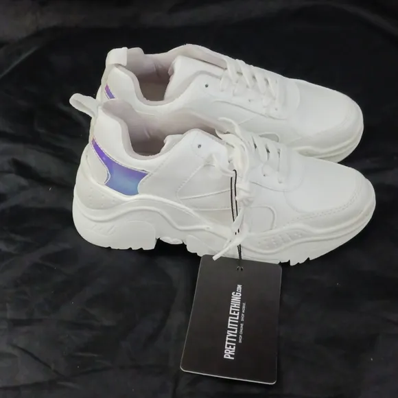 PLT White chunky holographic sneakers