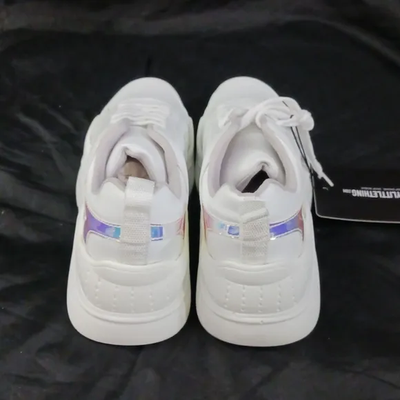PLT White chunky holographic sneakers