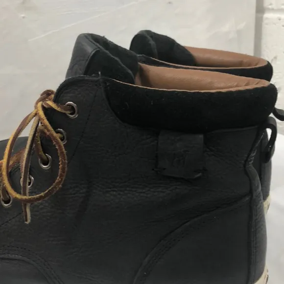 Polo Black Leather High-Top Sneakers Size 12D