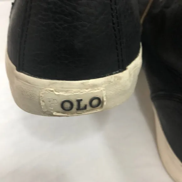 Polo Black Leather High-Top Sneakers Size 12D
