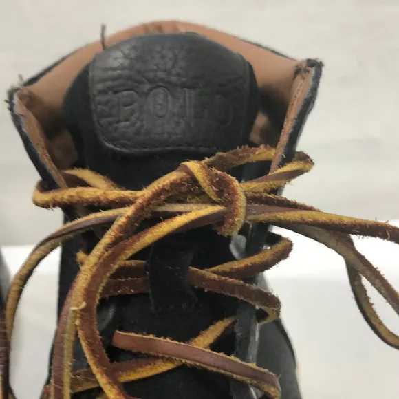 Polo Black Leather High-Top Sneakers Size 12D