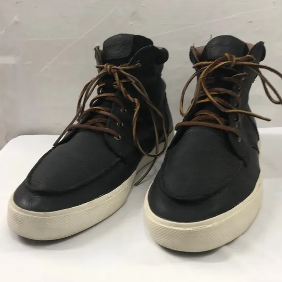 Polo Black Leather High-Top Sneakers Size 12D