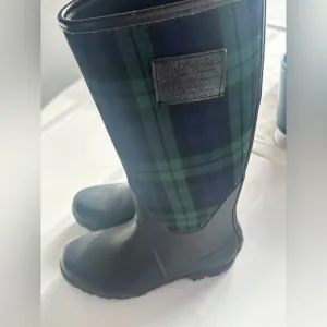 Polo by Ralph Lauren Blue &amp; Green Plaid Rain Boots