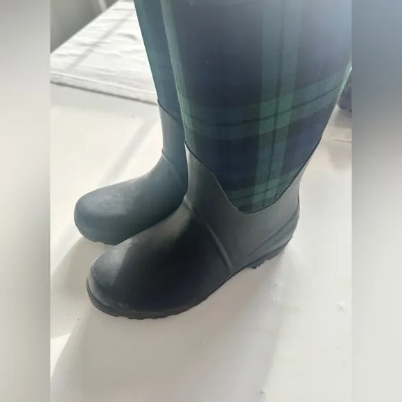 Polo by Ralph Lauren Blue &amp; Green Plaid Rain Boots