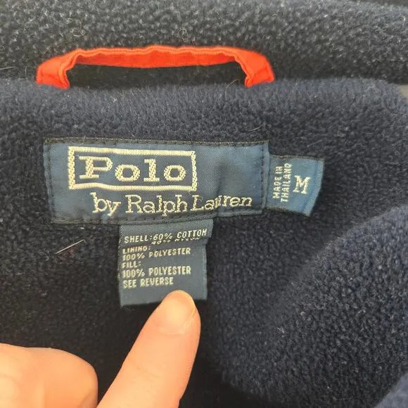 Polo by Ralph Lauren Men's VTG Fleece Lined Wind Breaker Jacket Heavy Coat Sz M