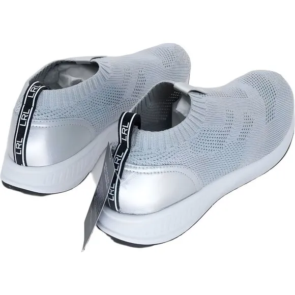 Polo Ralph Lauren Kacie Silver Sneakers Size 10 B - Fast Shipping