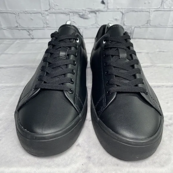 Polo Ralph Lauren Longwood Sneakers Men's Size 9 Spell Out Black Leather/Suede