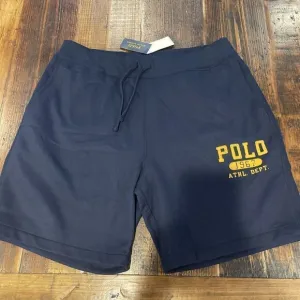 POLO RALPH LAUREN Men's Big &amp; Tall Navy POLO 1967 ATHL DEPT Fleece Shorts NWT