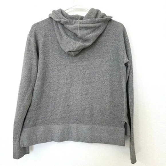 Polo Ralph Lauren Zip Hoodie Gray XS Cotton Blend Slit Hem Casual Women’s
