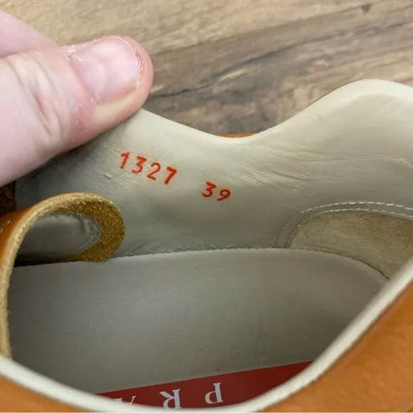 Prada Leather Lace Up Comfort Shoes