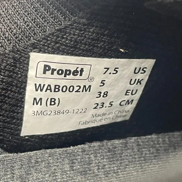 Propet B10 Unite WAB002M Womens 7.5 Sneakers Black White Running Shoes Comfort