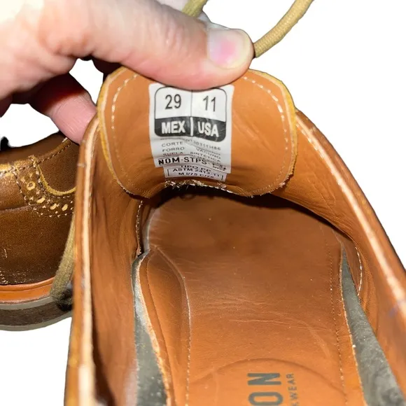 Proxon Men’s Premium Work Wear Shoes Steel Toe  Size 11 Brown Oxford Leather