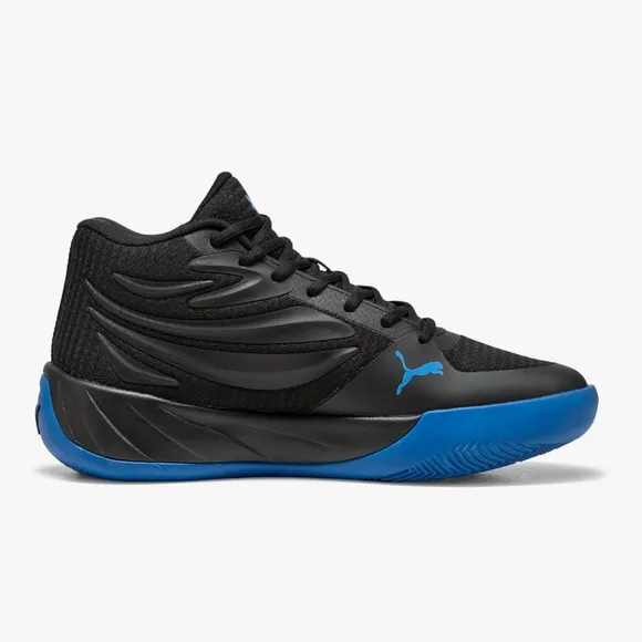 Puma Black and Blue High-Top Sneakers