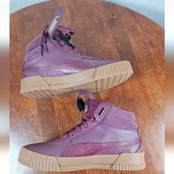Puma Burgundy High-Top Sneakers