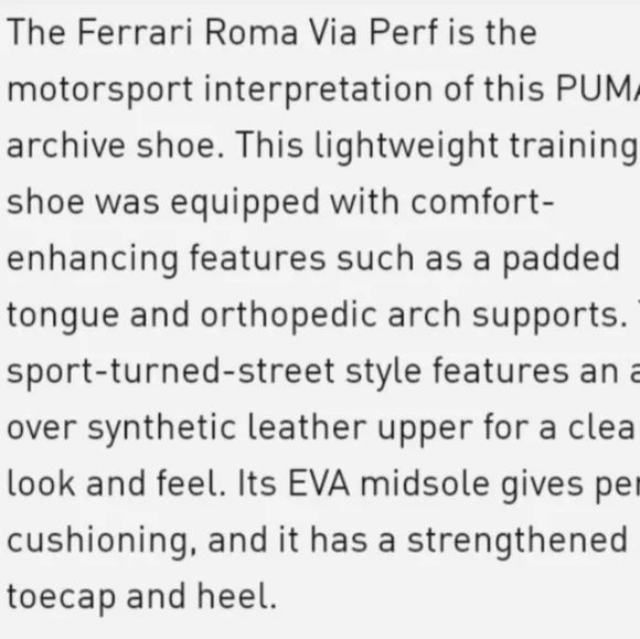Puma Ferrari Roma Via Perf Sneakers