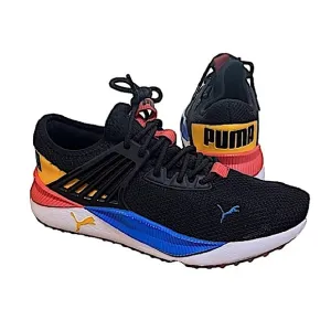Puma Pacer Future Athletic Shoes Sneakers black orange yellow blue size 8