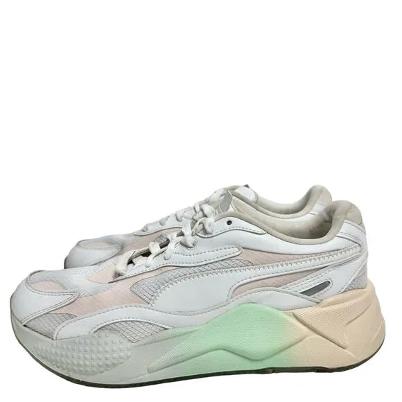 Puma RS X3 Gradient White Pink &amp; Mint Green Ombré Sneakers Women’s Size 9