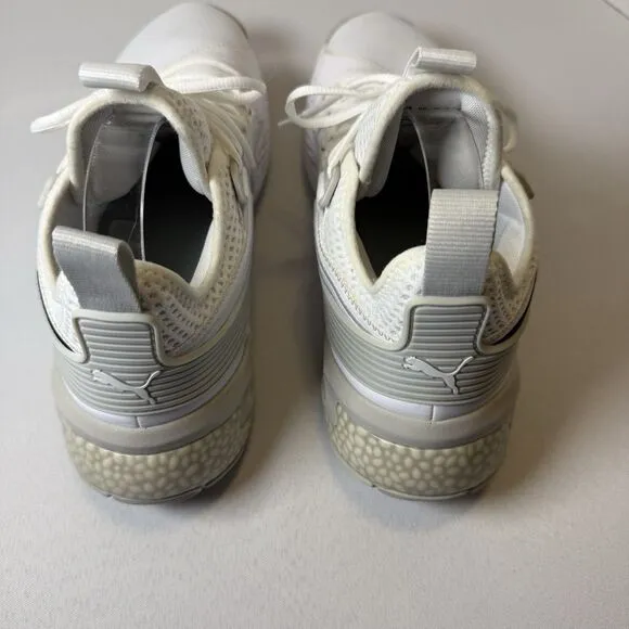 PUMA Uproar Core White Glacier Grey Men’ Basketball Gym High Top Sneakers 10.5