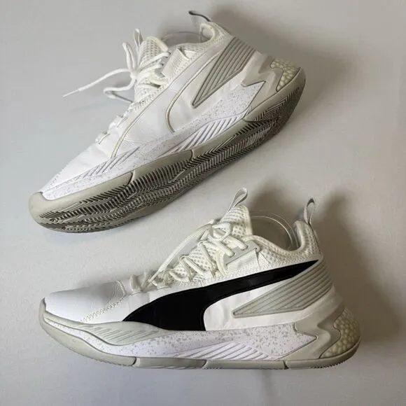 PUMA Uproar Core White Glacier Grey Men’ Basketball Gym High Top Sneakers 10.5
