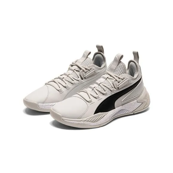 PUMA Uproar Core White Glacier Grey Men’ Basketball Gym High Top Sneakers 10.5