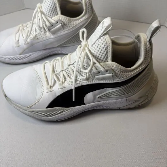 PUMA Uproar Core White Glacier Grey Men’ Basketball Gym High Top Sneakers 10.5