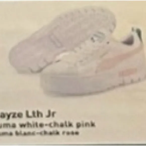 Puma White and Pink Platform Sneakers with Chunky Sole