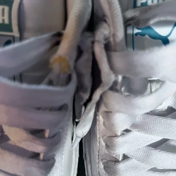 Puma White and Pink Platform Sneakers with Chunky Sole