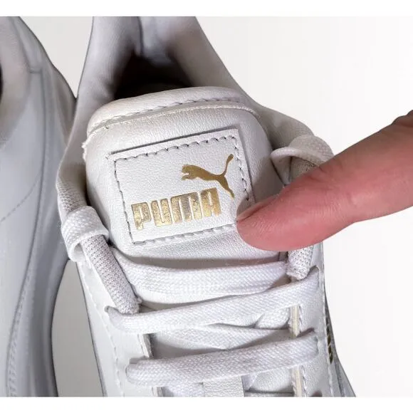 Puma White Leather Cali Wedge Chunky Platform Heel Sneakers Women's Size 10