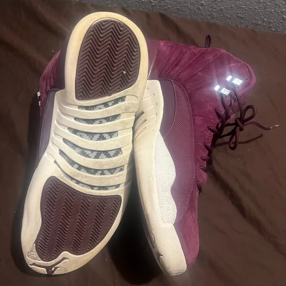Purple High-Top Sneakers with Textured Design Retro 12 Men size 13 preowned