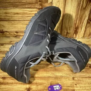 Quechua Decathlon NH100 Black Mens Walking Shoes Canvas Hiking Sz 13,5