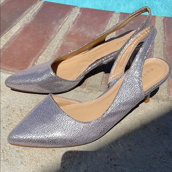 Queue Silver Women's Slingback low heels Shoes