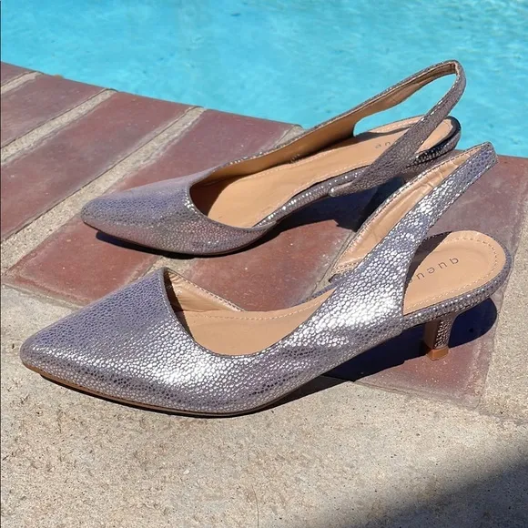 Queue Silver Women's Slingback low heels Shoes