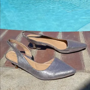 Queue Silver Women's Slingback low heels Shoes