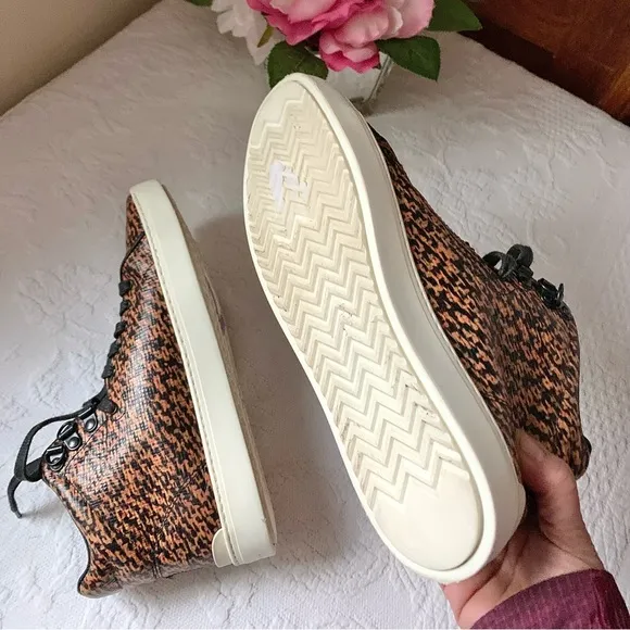 Rag &amp; Bone Kent Tweed Print High Top Sneakers 38 US 8