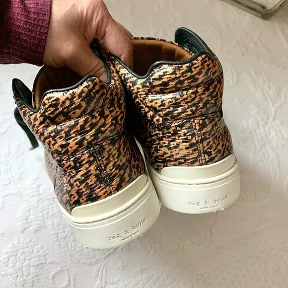 Rag &amp; Bone Kent Tweed Print High Top Sneakers 38 US 8