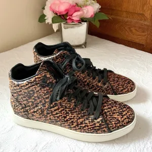 Rag &amp; Bone Kent Tweed Print High Top Sneakers 38 US 8
